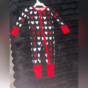 Little Sleepies Love Heart Kids Pajama - Black and Red